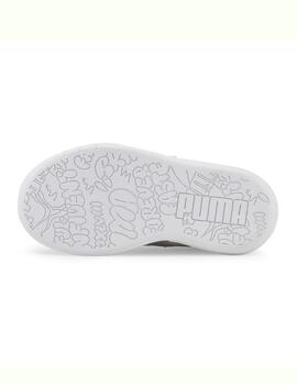 Zapatillas puma multiflex glitz fs v ps blanco plata de niña