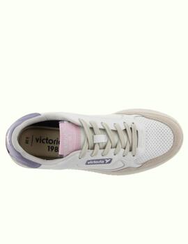 Zapatillas victoria classic 80 retro blanco lila de mujer.