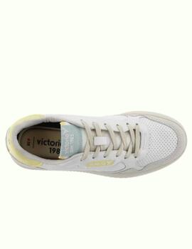 Zapatillas victoria c 80 retro blanco amarillo de mujer.