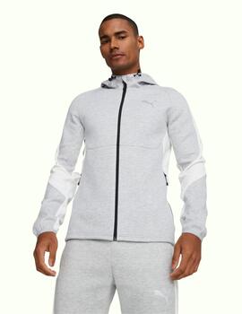 chaqueta puma evostripe full-zip gris blanco de hombre.