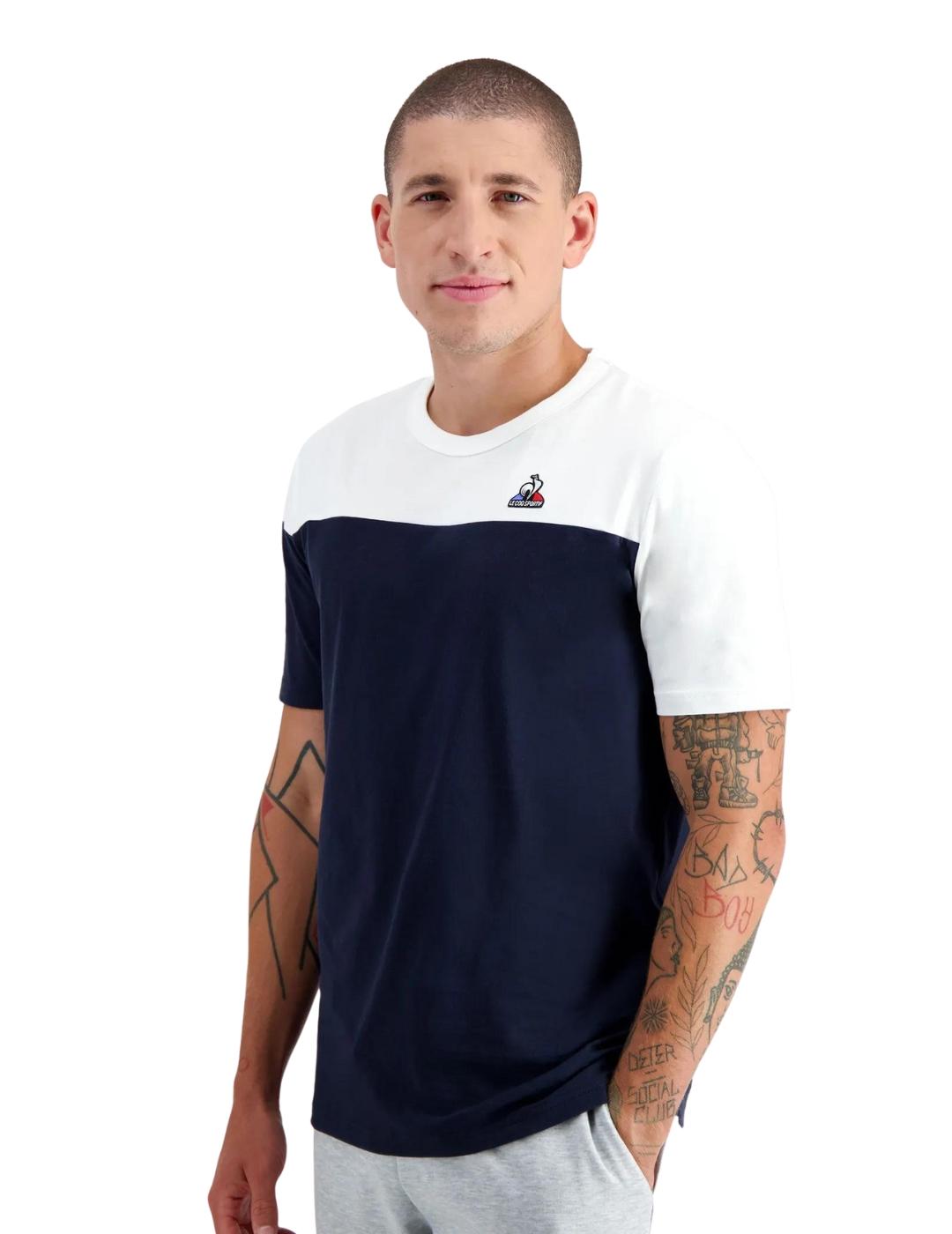 Camiseta le coq sportif bat nº3 marino blanco de hombre.