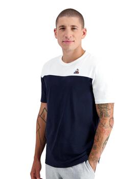 Camiseta le coq sportif bat nº3 marino blanco de hombre.