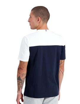 Camiseta le coq sportif bat nº3 marino blanco de hombre.