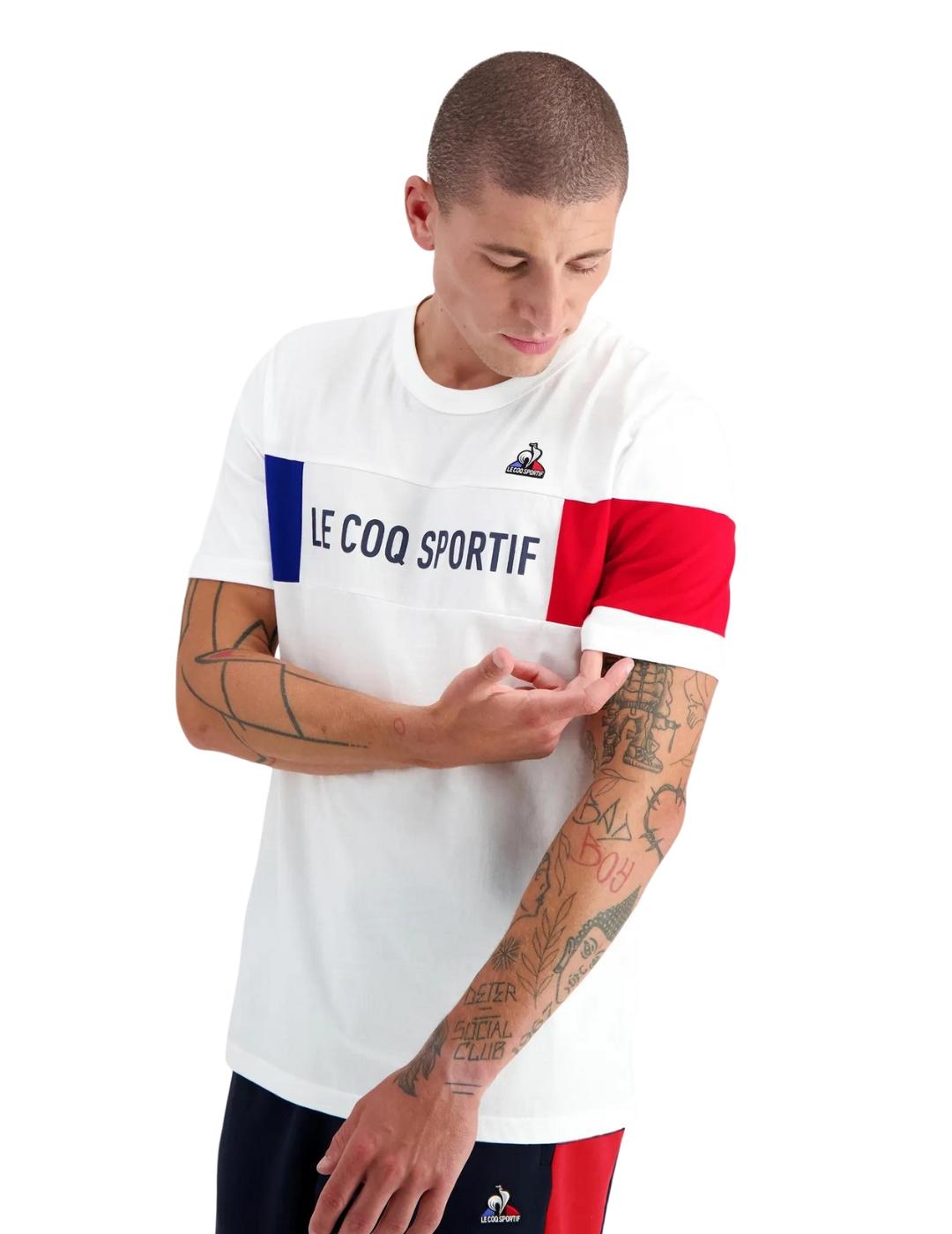 camiseta le coq sportif tricolor nº1 blanco unisex