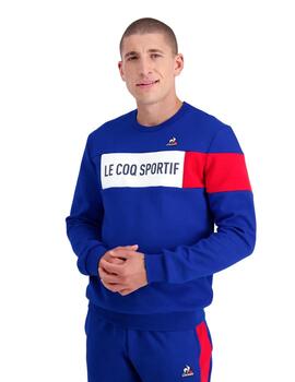 Sudadera le coq sportif tricolor crew sweat nº1 azul unisex.