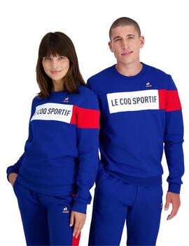 Sudadera le coq sportif tricolor crew sweat nº1 azul unisex.