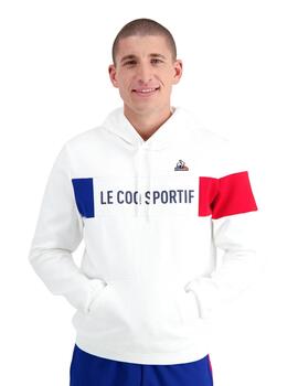 Sudadera le coq sportif tricolor hoody nº1 blanco unisex.