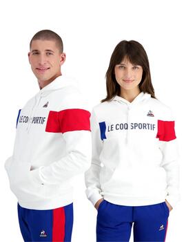 Sudadera le coq sportif tricolor hoody nº1 blanco unisex.