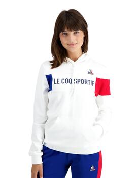 Sudadera le coq sportif tricolor hoody nº1 blanco unisex.