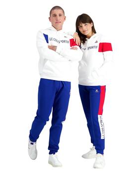 Sudadera le coq sportif tricolor hoody nº1 blanco unisex.