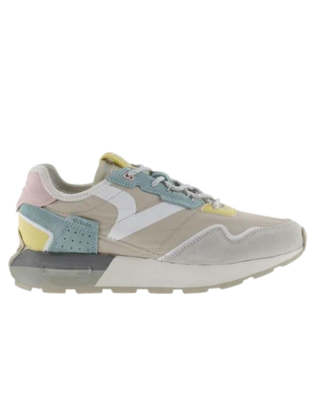 Zapatillas victoria wing patch nylon beige de mujer.