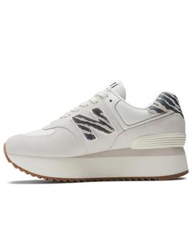 Zapatillas new balance wl574+zdd platf beige de mujer.