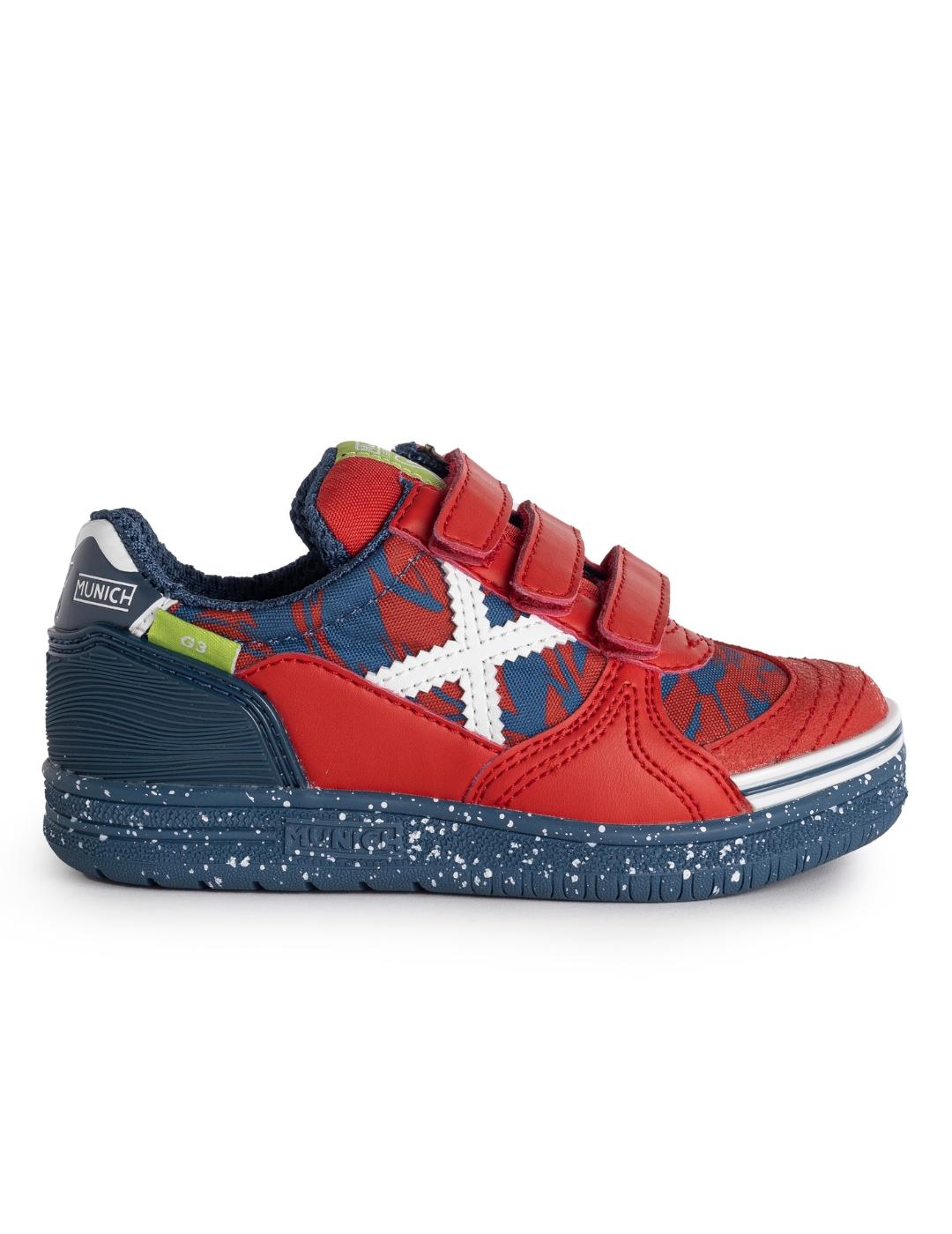 Zapatillas munich g-3 vco indoor 360 rojo azul de niño.