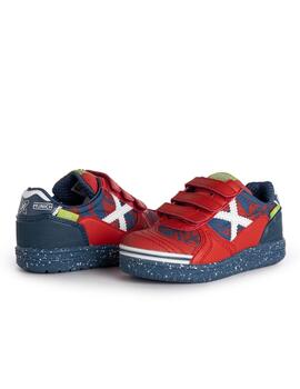 Zapatillas munich g-3 vco indoor 360 rojo azul de niño.