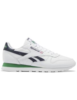 Zapatillas reebok classic leather blanco azul verde hombre.