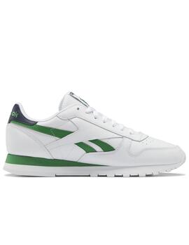 Zapatillas reebok classic leather blanco azul verde hombre.