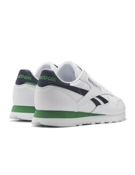 Zapatillas reebok classic leather blanco azul verde hombre.