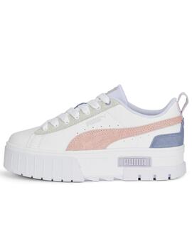 Zapatillas puma mayze mix blanco rosa violeta de mujer.