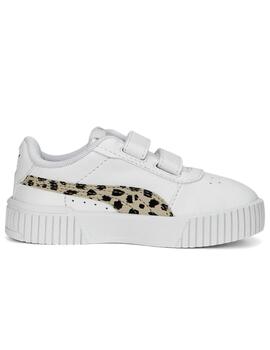 Zapatillas puma carina 2.0 animal v inf blanco de bebé.