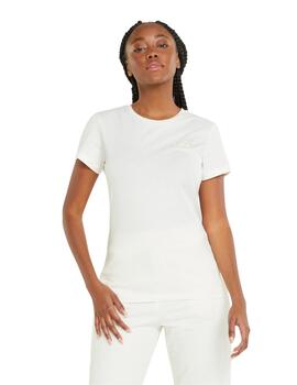 camiseta puma ess embroidery beige de mujer.
