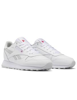 Zapatillas reebok classic leather junior blanco gris.