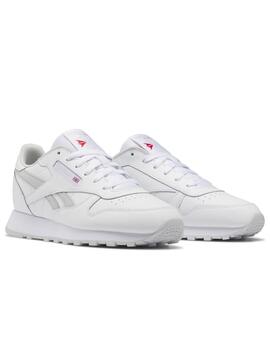 Zapatillas reebok classic leather junior blanco gris.