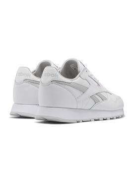 Zapatillas reebok classic leather junior blanco gris.