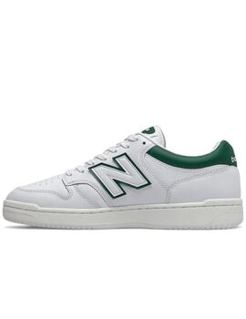 zapatillas new balance bb480lgt blanco verde unisex.