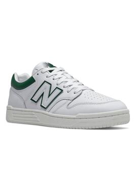 zapatillas new balance bb480lgt blanco verde unisex.