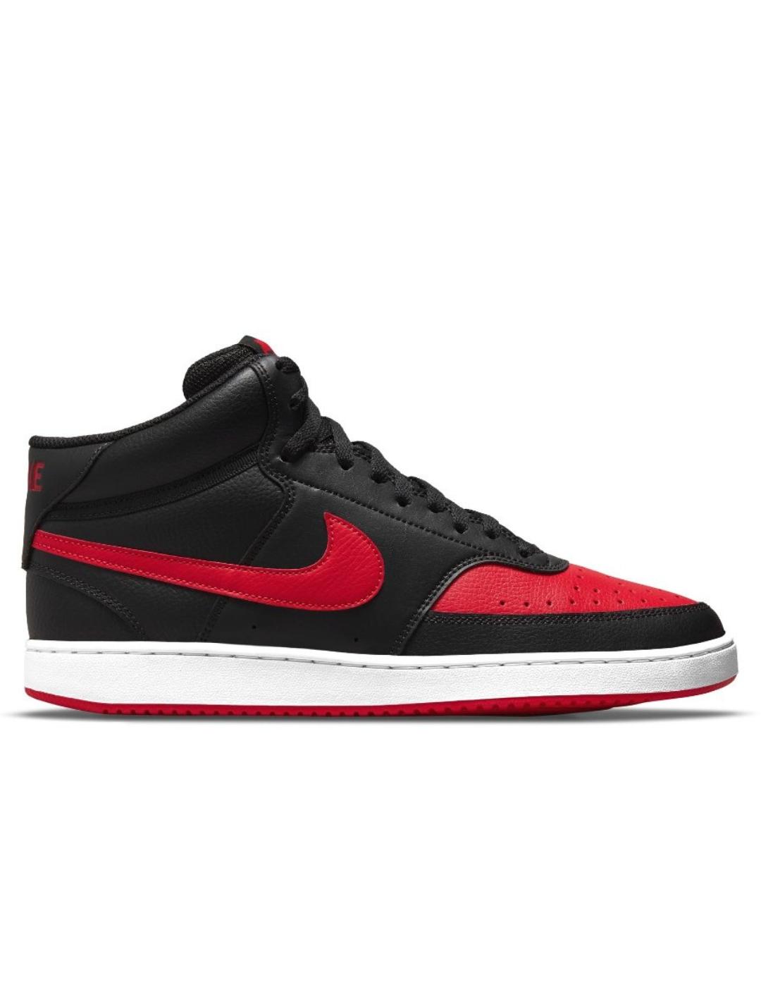 Zapatillas nike court vision mid negro rojo de hombre.