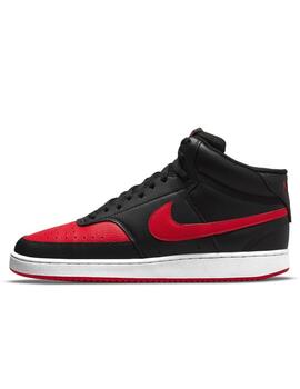 Zapatillas nike court vision mid negro rojo de hombre.