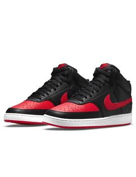 Zapatillas nike court vision mid negro rojo de hombre.