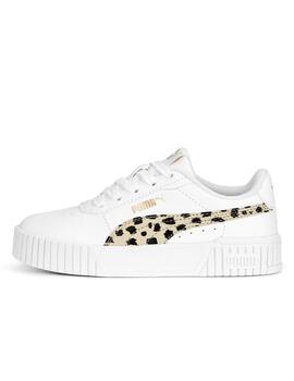 Zapatillas puma carina 2.0 animal print ps blanco de niña.