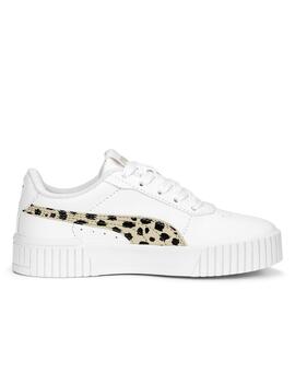 Zapatillas puma carina 2.0 animal print ps blanco de niña.