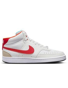 Zapatillas nike court vision mid nn blanco rojo de hombre.