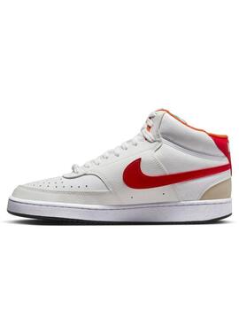 Zapatillas nike court vision mid nn blanco rojo de hombre.