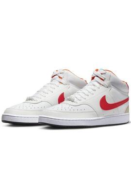 Zapatillas nike court vision mid nn blanco rojo de hombre.