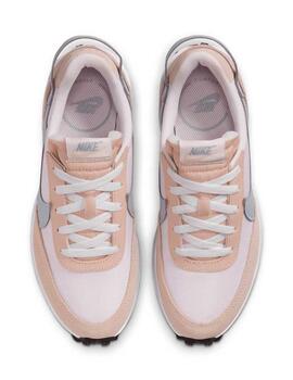 Zapatillas nike waffle debut rosa gris de mujer.