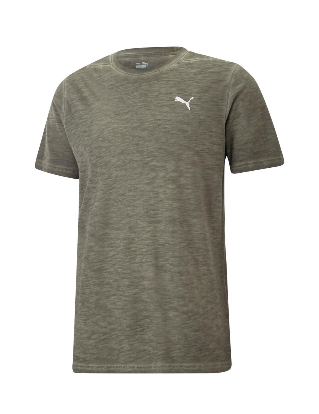 camiseta puma m studio foundation wash verde de hombre.