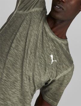 camiseta puma m studio foundation wash verde de hombre.