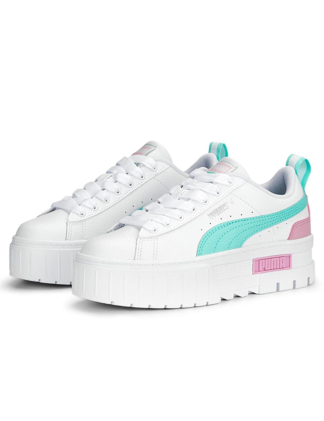 Campeonato R legal Zapatillas puma mayze lth junior blanco verde de niña.