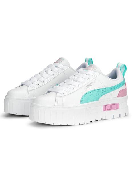 puma mayze lth blanco verde de niña.