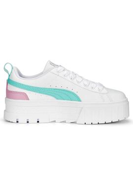 Zapatillas puma mayze lth junior blanco verde de niña.