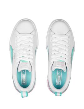 Zapatillas puma mayze lth junior blanco verde de niña.