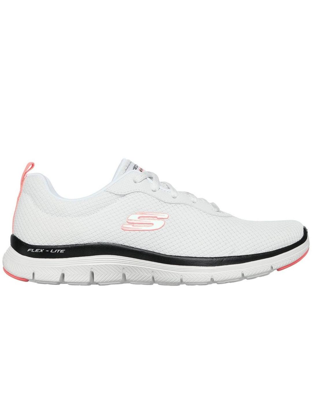 Zapatillas skechers flex appeal 4.0 brilliant view blanco.