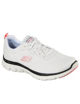 Zapatillas skechers flex appeal 4.0 brilliant view blanco.