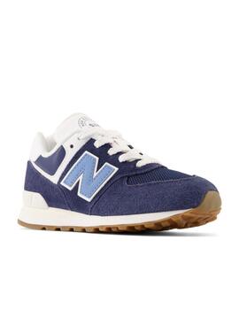 Zapatillas new balance pc574cu1 hoop and loop azul.