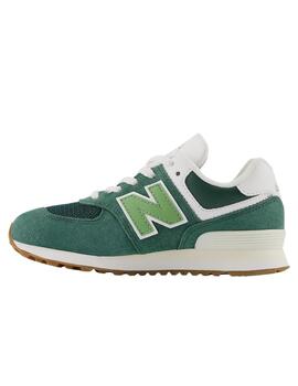 Zapatillas new balance pc574co1 hoop and loop verde de niño.