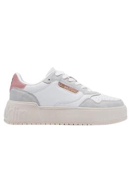 Zapatillas dfranklin low court basic blanco rosa de mujer.