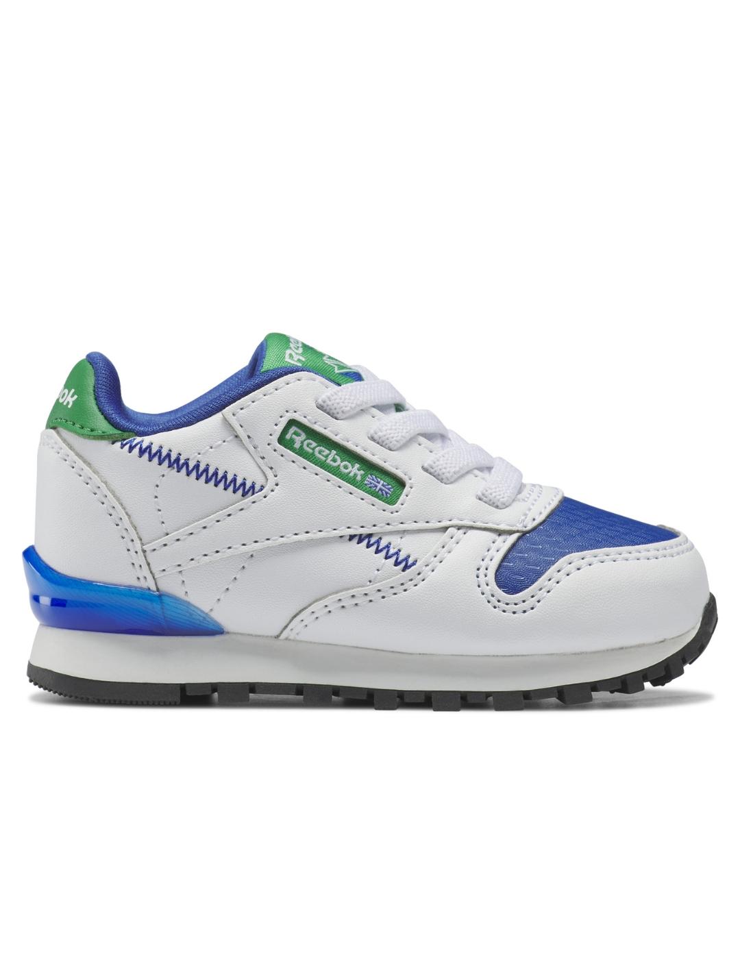 Zapatillas classic step blanco azul de be